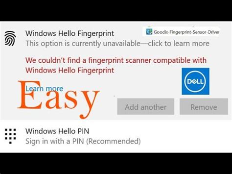 fingerprint scanner compatible windows hello